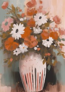 Farverig blomstervase