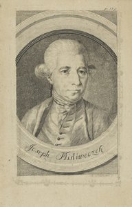 Portræt af komponisten Josef Myslivecek 1737-1781, nr. 1780. af Andreas Niederhofer