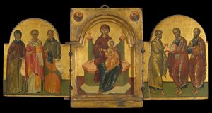 Triptykon (ægtempera på panel) af Andreas Rico