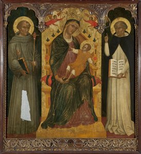 Amerikansk engelsk:  Madonna og barn med helgener Madonna og barn med helgener