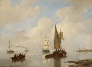 Zeelandske farvande i stille vejr af Andreas Schelfhout