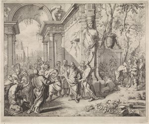 Kristus helbreder to blinde mennesker af Andreas van der Myn (possibly)