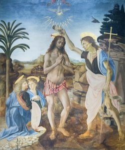 Kristi dåb af Andreea & Vinci Leonardo da (1452 1519) Verrocchio