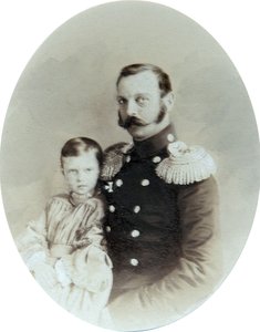 Zar Alexander II og hans datter storhertuginde Maria Alexandrovna, slutningen af 1850
