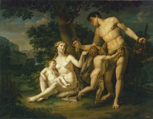 Adam og Eva med børn under et træ, 1803 af Andrei Ivanovich Ivanov