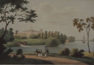 Udsigt over Gatchina-paladset, 1821 af Andrei Yefimovich Martynov