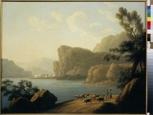 ""Udsigt over Selenga-floden i Sibirien"" Maleri af Andrei Yefimovich Martynov (1768-1826) 1817 - Olie på lærred Dim 64,3x80 cm State Tretyakov Gallery, Moskva