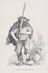 Jeg så en ulv stå vagt fra Scener fra Dyrenes Private og Offentlige Liv..., ca. 1837-47.