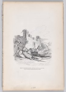 Da han sov i solen... fra Scener fra det private og offentlige liv i ..., ca. 1837-47. af Andrew Best Leloir