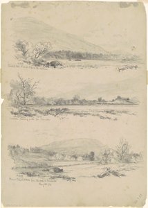 Catskill Mountains, Round-Top i det fjerne; Catskills ser mod nord fra Palenville; og Round Top, Catskills, fra vejen til Bracketts [verso]