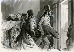 Burke and Hare Grave Robbers and Murders (gouache på papir) af Andrew Howat