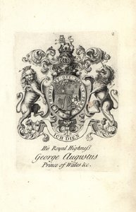 Våbenskjold og våbenskjold af Hans Kongelige Højhed George Augustus, Prins af Wales, senere Kong George II af England
