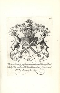 Våbenskjold og våbenskjold af Lord Edward Henry Rich, 7. jarl af Warwick og Holland, Baron RIch af Leeze og Kensington af Andrew Johnston