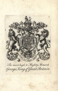 Våbenskjold og våbenskjold af den mest høje og mægtige monark Kong George I af Storbritannien