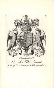 Våbenskjold og våbenskjold af den højre ærede Charles Mordaunt, 3. jarl af Peterborough og 1. jarl af Monmouth af Andrew Johnston