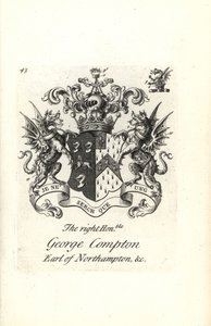 Våbenskjold og våbenskjold af den højre ærede George Compton, 6. jarl af Northampton af Andrew Johnston