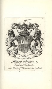 Våbenskjold og våbenskjold af den højre ærede Henry OBrien, Viscount Tadcaster, 8. jarl af Thomond i Irland af Andrew Johnston