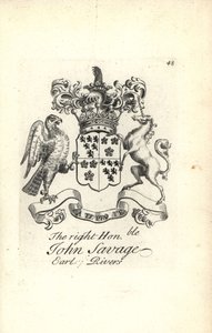 Våbenskjold og våbenskjold af den højre ærede John Savage, 5th Earl of Rivers af Andrew Johnston