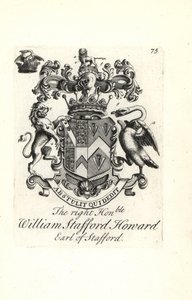 Våbenskjold og våbenskjold af den højre ærede William Stafford Howard, 2. jarl af Stafford