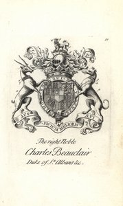 Våbenskjold og våbenskjold af den højre adelige Charles Beauclerk