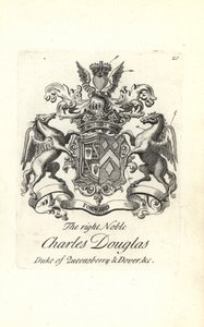 Våbenskjold og våbenskjold af den højre adelige Charles Douglas, 3. hertug af Queensberry og Dover af Andrew Johnston