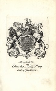 Våbenskjold og våbenskjold af den højre adelige Charles FitzRoy, 2. hertug af Grafton af Andrew Johnston