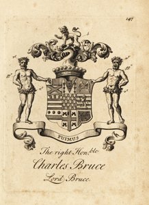 Våbenskjold af den højre ærede Charles Bruce, Lord Bruce, 3. jarl af Ailesbury, 4. jarl af Elgin