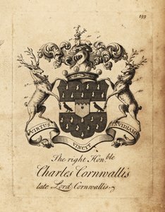 Våbenskjold af den højre ærede Charles Cornwallis, Lord Cornwallis, 4. Baron Cornwallis