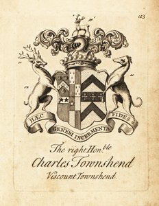 Våbenskjold af den højre ærede Charles Townshend, 2. Viscount Townshend af Andrew Johnston