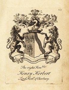 Våbenskjold af den højre ærede Henry Herbert, Lord Herbert af Cherbury, Baron Herbert af Cherbury (eller Chirbury) af Andrew Johnston