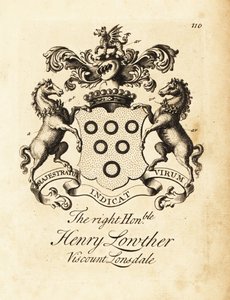 Våbenskjold fra den højre ærede Henry Lowther, 3. Viscount Lonsdale (1694-1751) af Andrew Johnston
