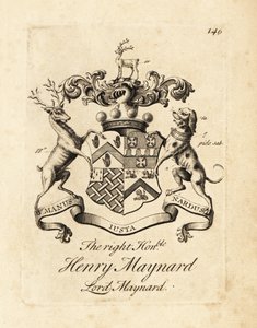 Våbenskjold fra den højre ærede Henry Maynard, Lord Maynard, 4. Baron Maynard, død 1742