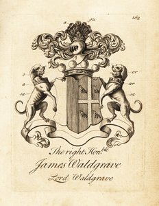 Våbenskjold af den højre ærede James Waldgrave, Lord Waldgrave