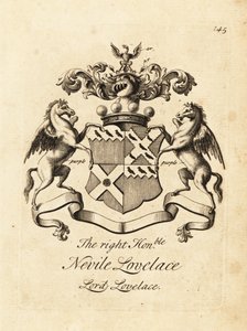 Våbenskjold fra den højre ærede Nevile Lovelace, Lord Lovelace, 6. Baron Lovelace af Andrew Johnston