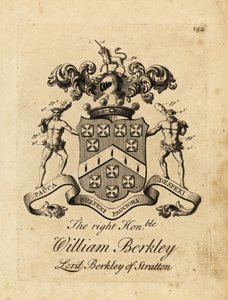 Våbenskjold fra den højre ærede William Berkley, Lord Berkley af Stratton, 4. baron Berkeley af Stratton, død 1741 af Andrew Johnston
