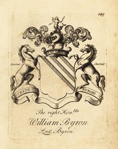 Våbenskjold fra den højre ærede William Byron, Lord Byron, 4. Baron Byron (1670-1736)