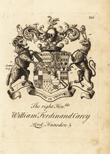 Våbenskjold af højre ærede William Ferdinand Carey, 8. Baron Hundsen, Lord Hunsdon af Andrew Johnston