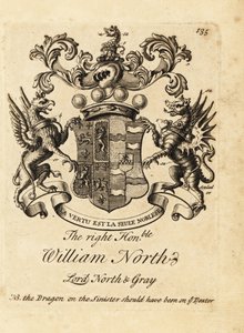 Våbenskjold for den højre ærede William North, Lord North & Gray, 6. Baron North, 2. Baron Gray af Andrew Johnston