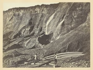 Hydraulic Gold Mining, Near Dutch Flats, Californien, C. P. R. R. af Andrew Joseph Russell
