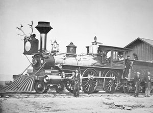 Lokomotiv nr. 23 på Wyoming Station ny Little Laramie River, Wyoming