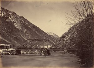 Billede 42. Mormon Turnpike Bridge, udmundingen af Weber Canon,1869 (foto) af Andrew Joseph Russell