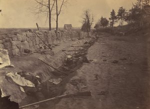 Stenmur, bagsiden af Fredericksburg, med Rebel Dead