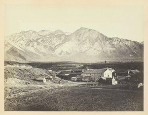 Wasatch Range i Rocky Mountains, fra Brigham Youngs uldfabrikker af Andrew Joseph Russell