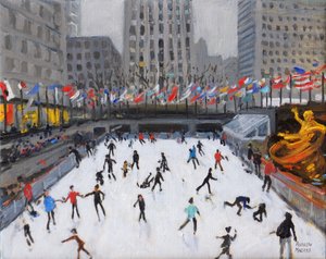 Juleskøjteløb, Rockefeller Ice Rink, New York,(2017, af Andrew Macara