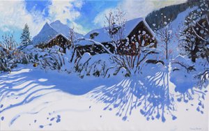 Frisk sne, Morzine Village, 2015, af Andrew Macara