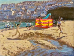 Orange og gult vindfang, St Ives.2010 14x18" af Andrew Macara