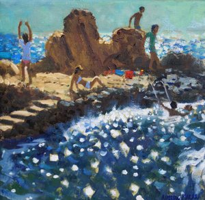 Sea sparkle, Rovinj, 2016 (olie på lærred) af Andrew Macara