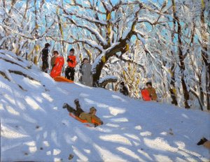 Sledging, 2010 (olie på lærred) af Andrew Macara