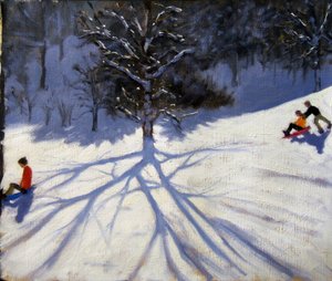 Træ og to kælkebakker af Andrew Macara