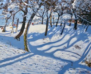Winter Ladmanlow, Buxton, Derbyshire, 2010, (olie på lærred) af Andrew Macara